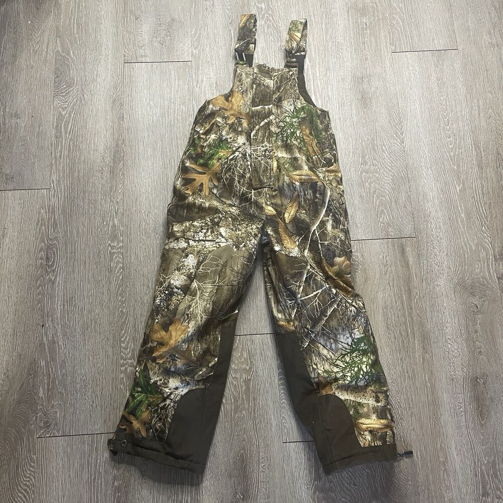 Rocky Camoflauge Insulated Bib Hunting Gear Youth Size Medium Real Tree Edge